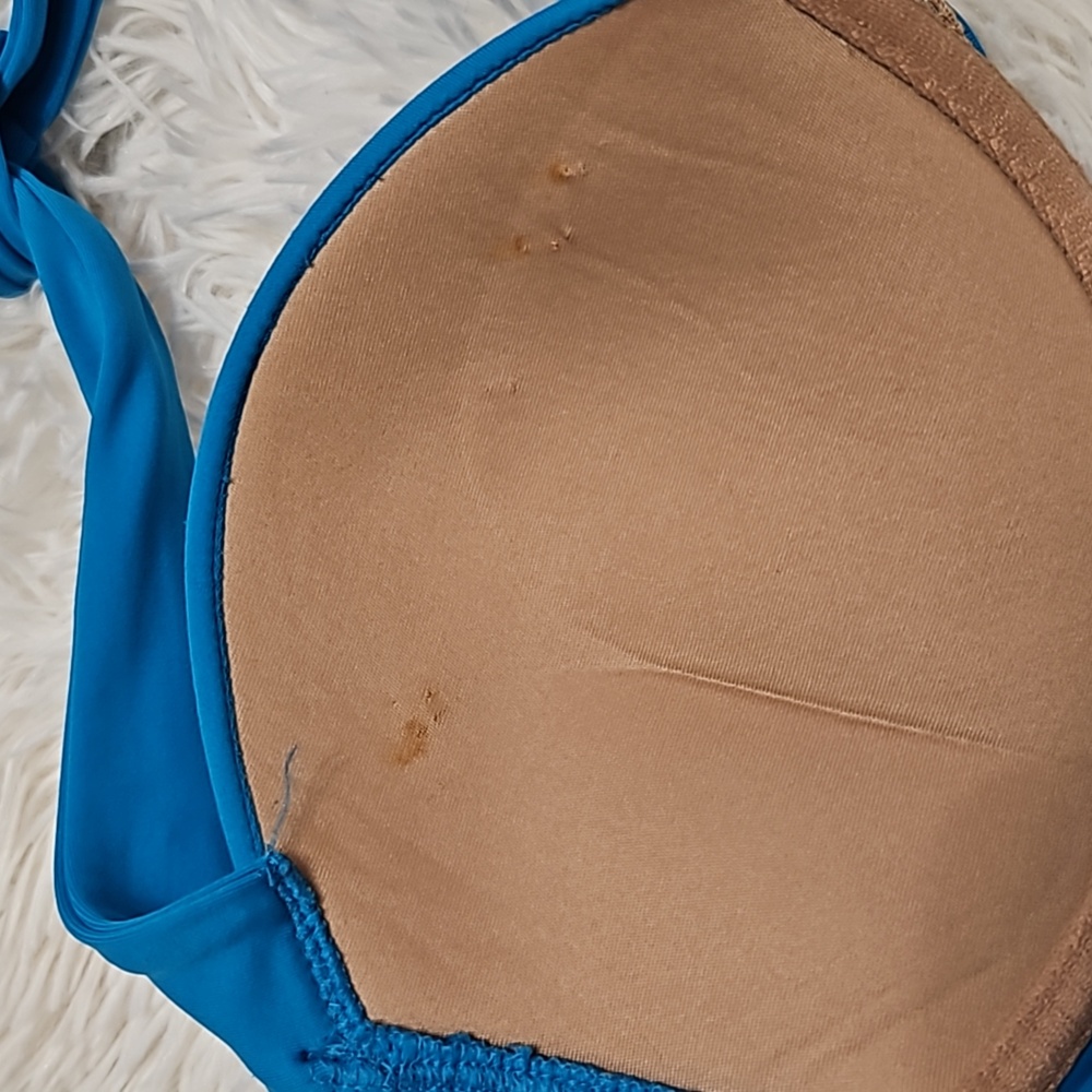 Victoria's Secret Bombshell Sexy Bikini top pushup Swim halter  Bra Blue 36 B - Picture 3 of 8